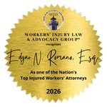 Workers' Injury Law & Advocacy Group badge honoring Edgar N. Romano, of Pasternack Tilker Ziegler Walsh Stanton & Romano LLP.